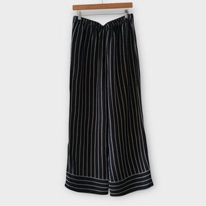 PHILOSOPHY Black & White Striped Rayon Wide Leg Pant | Size Large